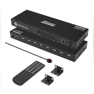 HDMI Switch (8x1) 4K@60Hz w/ LAN Control, Auto Scan Time Interval, IR Remote
